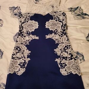 NWOT blue and white laced Venus dress